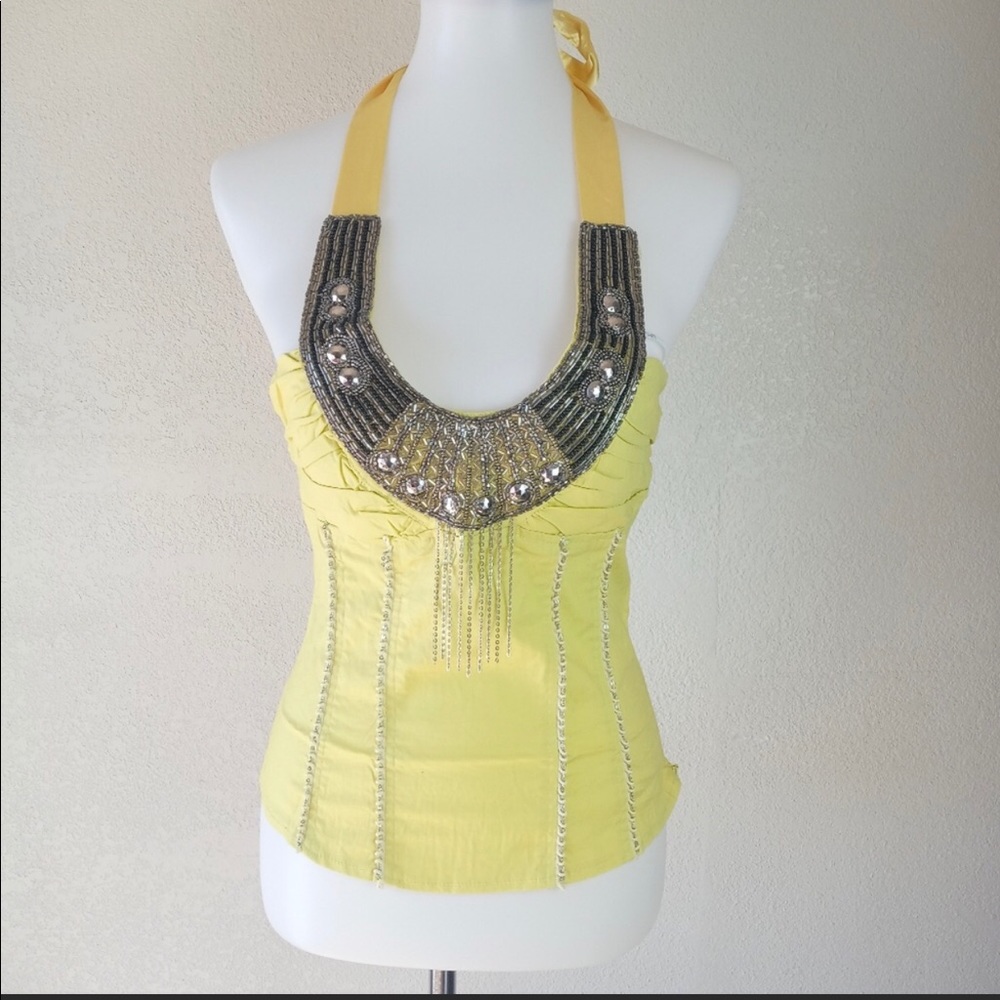 3 For $25-OhYes Halter-Neck Rhinestone Bustier